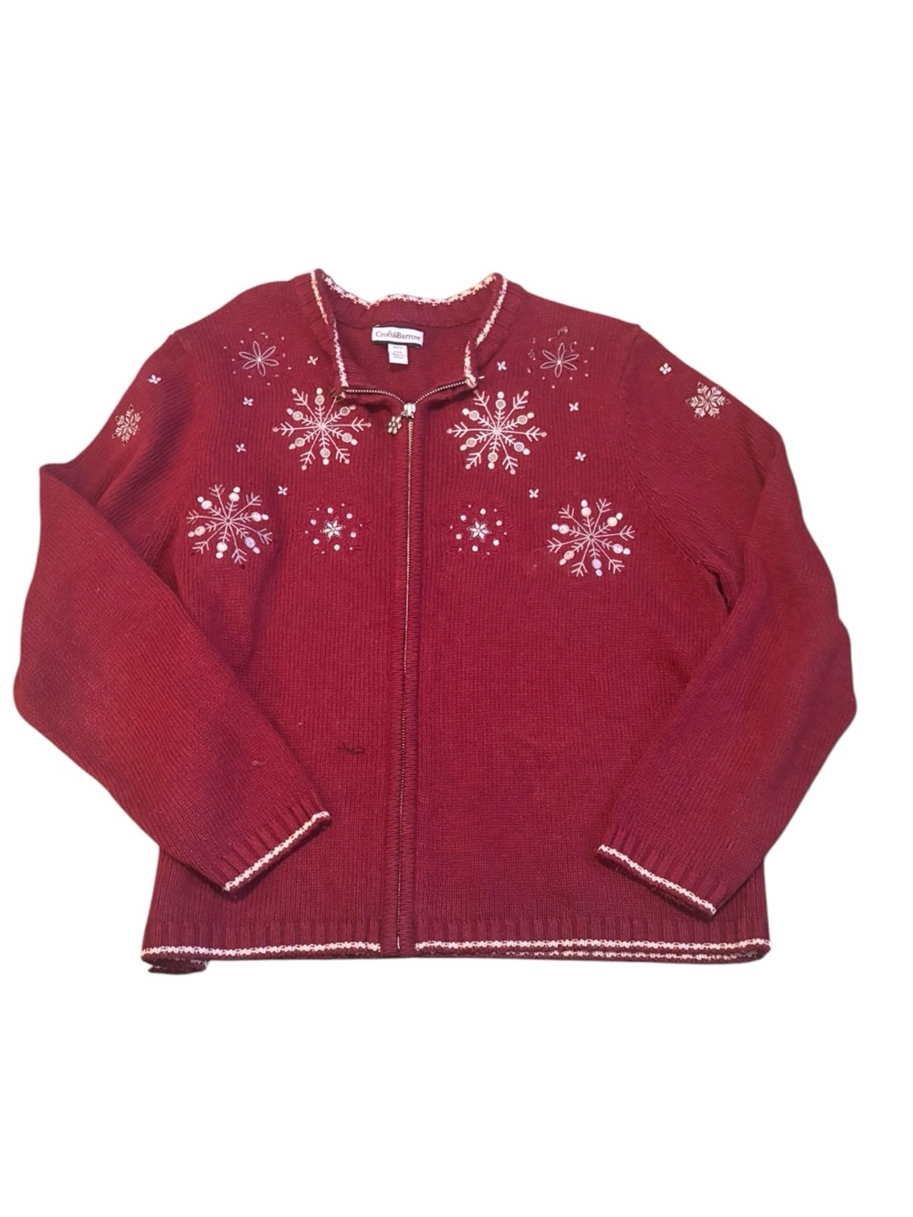 Vintage Holiday Croft & Barrow Snowflake Cardigan